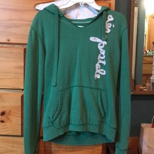 Green wide necked hoodie